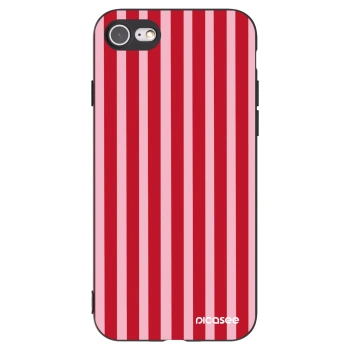 Picasee Μαύρη θήκη σιλικόνης για Apple iPhone 7 - Lines red