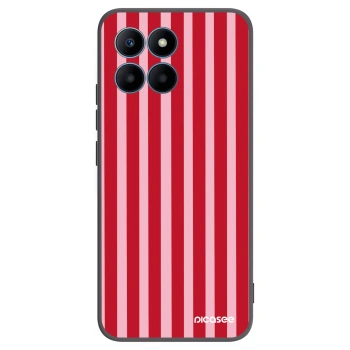 Picasee Μαύρη θήκη σιλικόνης για Honor 70 Lite - Lines red