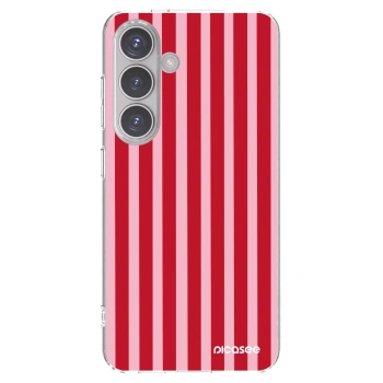Picasee διαφανής θήκη σιλικόνης Samsung Galaxy S24 S921B 5G - Lines red