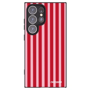 Picasee Μαύρη θήκη σιλικόνης για Samsung Galaxy S24 Ultra S928B 5G - Lines red