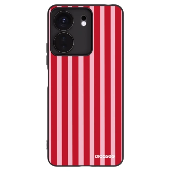 Picasee Μαύρη θήκη σιλικόνης για Xiaomi Redmi 13C 4G - Lines red