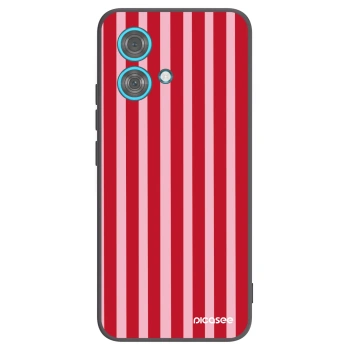 Picasee Μαύρη θήκη σιλικόνης για Motorola Edge 40 Neo - Lines red
