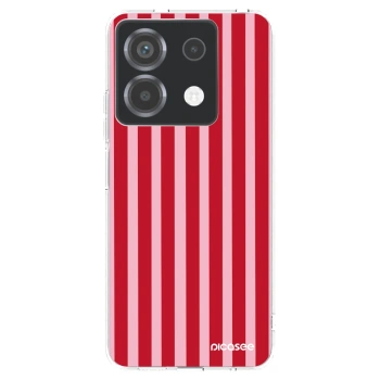 Picasee διαφανής θήκη σιλικόνης Xiaomi Poco X6 - Lines red