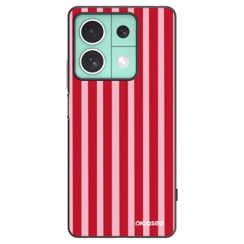 Picasee Μαύρη θήκη σιλικόνης για Xiaomi Redmi Note 13 5G - Lines red