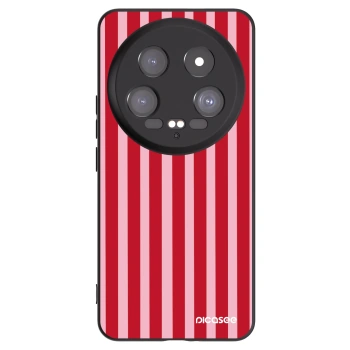 Picasee Μαύρη θήκη σιλικόνης για Xiaomi 14 Ultra - Lines red