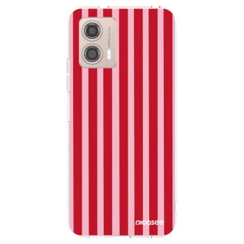Picasee διαφανής θήκη σιλικόνης Motorola Moto G53 5G - Lines red
