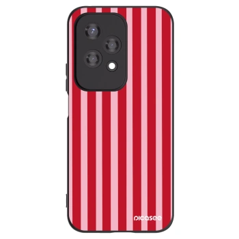 Picasee Μαύρη θήκη σιλικόνης για Honor 200 Lite - Lines red