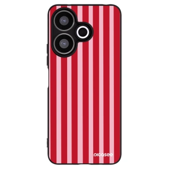 Picasee Μαύρη θήκη σιλικόνης για Xiaomi Redmi 13 4G - Lines red