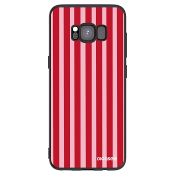 Picasee Μαύρη θήκη σιλικόνης για Samsung Galaxy S8 G950F - Lines red
