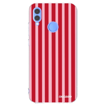 Picasee διαφανής θήκη σιλικόνης Huawei P Smart 2019 - Lines red