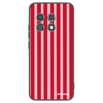 Picasee Μαύρη θήκη σιλικόνης για OnePlus 11 5G - Lines red