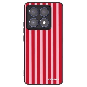 Picasee Μαύρη θήκη σιλικόνης για Xiaomi 14T Pro - Lines red