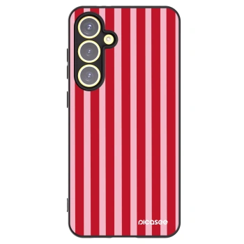 Picasee Μαύρη θήκη σιλικόνης για Samsung Galaxy S24 FE S721B - Lines red