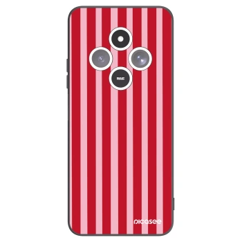 Picasee Μαύρη θήκη σιλικόνης για Xiaomi Redmi 14C - Lines red
