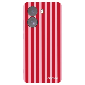 Picasee Μαύρη θήκη σιλικόνης για Xiaomi Poco X7 - Lines red