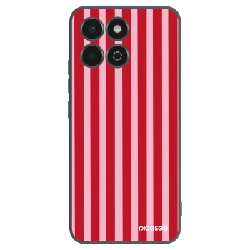 Picasee Μαύρη θήκη σιλικόνης για Honor 200 Smart 5G - Lines red