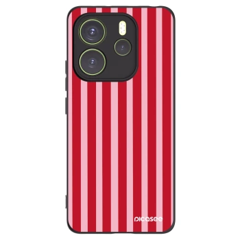 Picasee Μαύρη θήκη σιλικόνης για Xiaomi Redmi Note 14 4G - Lines red