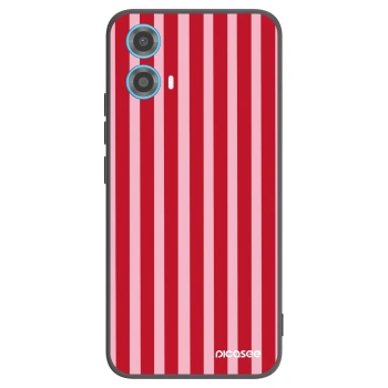 Picasee Μαύρη θήκη σιλικόνης για Motorola Moto G34 5G - Lines red