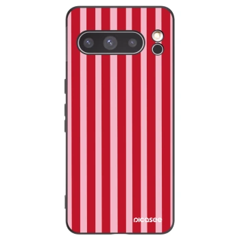 Picasee Μαύρη θήκη σιλικόνης για Google Pixel 8 Pro - Lines red