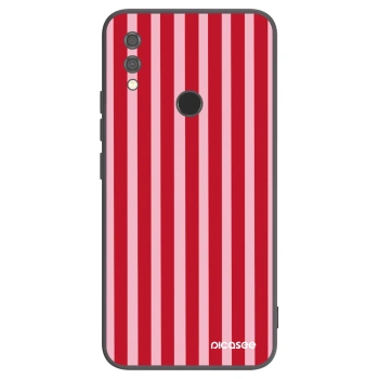 Picasee Μαύρη θήκη σιλικόνης για Xiaomi Redmi Note 7 - Lines red