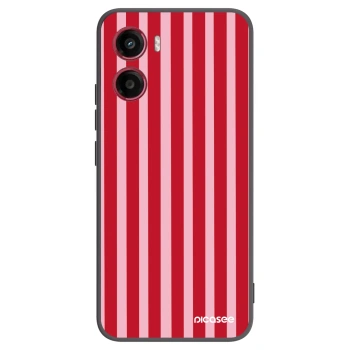 Picasee Μαύρη θήκη σιλικόνης για Motorola Moto G05 - Lines red
