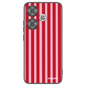 Picasee Μαύρη θήκη σιλικόνης για Xiaomi Poco F6 - Lines red