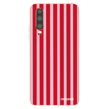 Picasee διαφανής θήκη σιλικόνης Huawei P30 - Lines red