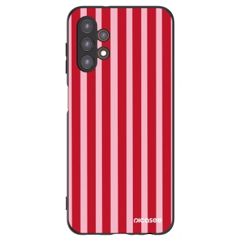 Picasee Μαύρη θήκη σιλικόνης για Samsung Galaxy A13 5G - Lines red