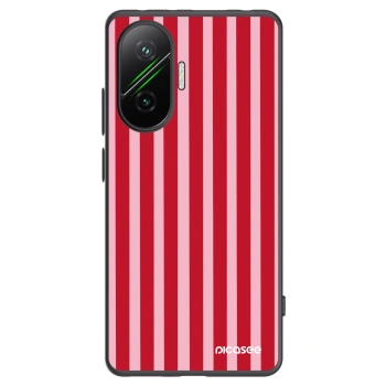 Picasee Μαύρη θήκη σιλικόνης για Xiaomi Poco F7 5G - Lines red