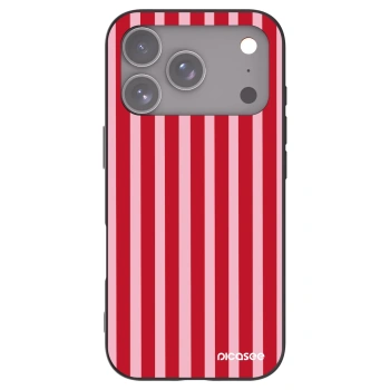 Picasee Μαύρη θήκη σιλικόνης για Apple iPhone 17 Pro - Lines red