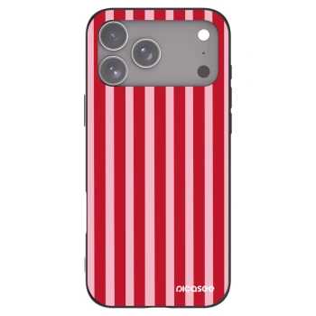 Picasee Μαύρη θήκη σιλικόνης για Apple iPhone 17 Pro Max - Lines red