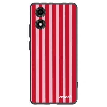 Picasee Μαύρη θήκη σιλικόνης για Motorola Moto E14 - Lines red