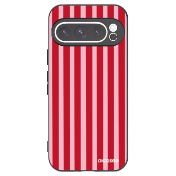 Picasee Μαύρη θήκη σιλικόνης για Google Pixel 9 Pro XL - Lines red