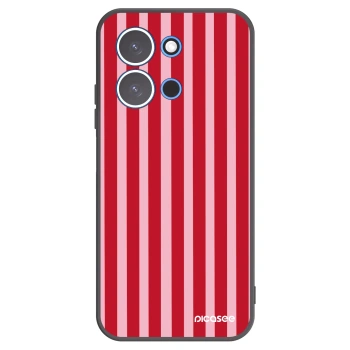 Picasee Μαύρη θήκη σιλικόνης για Xiaomi Redmi 15C 4G - Lines red