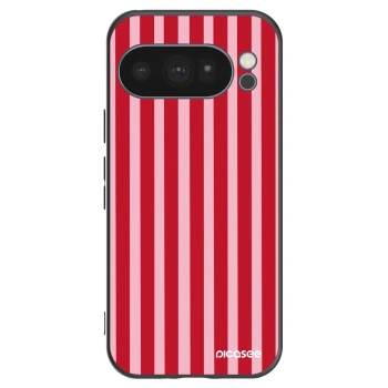 Picasee Μαύρη θήκη σιλικόνης για Google Pixel 10 Pro - Lines red