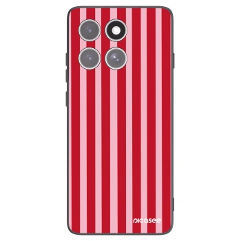 Picasee Μαύρη θήκη σιλικόνης για Motorola Edge 60 Fusion - Lines red