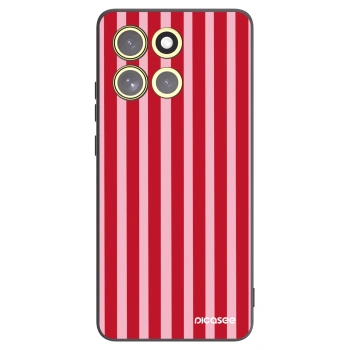 Picasee Μαύρη θήκη σιλικόνης για Motorola Moto G86 Power 5G - Lines red