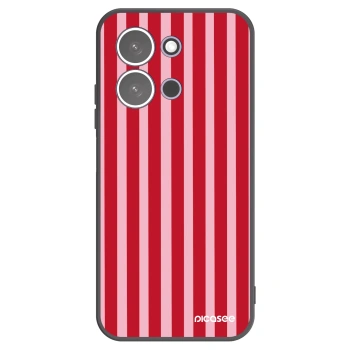 Picasee Μαύρη θήκη σιλικόνης για Xiaomi Redmi 15C 5G - Lines red
