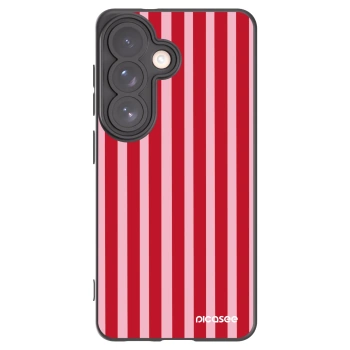 Picasee Μαύρη θήκη σιλικόνης για Samsung Galaxy S26 - Lines red