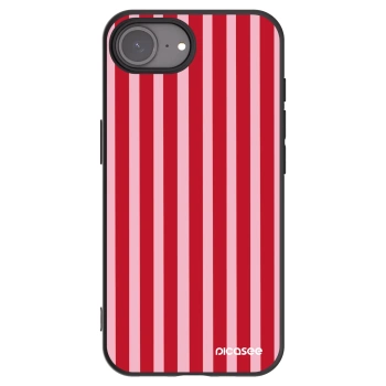 Picasee Μαύρη θήκη σιλικόνης για Apple iPhone 17e - Lines red