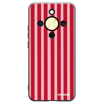 Picasee Μαύρη θήκη σιλικόνης για Honor Magic8 Lite 5G - Lines red