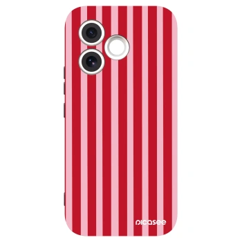 Picasee Μαύρη θήκη σιλικόνης για Honor 600 Lite - Lines red