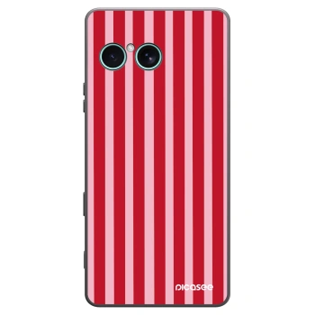 Picasee Μαύρη θήκη σιλικόνης για Sony Xperia 10 VII - Lines red