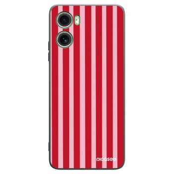 Picasee Μαύρη θήκη σιλικόνης για Motorola Moto G06 - Lines red