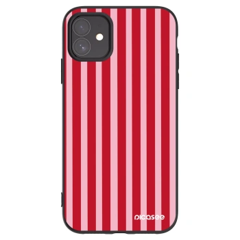 Picasee Μαύρη θήκη σιλικόνης για Apple iPhone 11 - Lines red