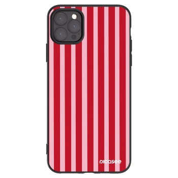 Picasee Μαύρη θήκη σιλικόνης για Apple iPhone 11 Pro Max - Lines red