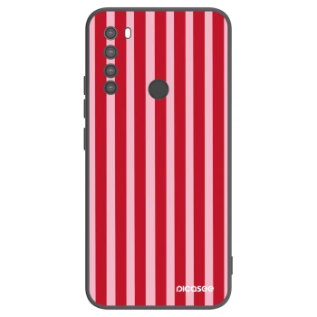 Picasee Μαύρη θήκη σιλικόνης για Xiaomi Redmi Note 8 - Lines red