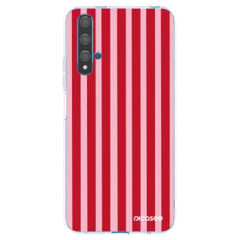 Picasee διαφανής θήκη σιλικόνης Huawei Nova 5T - Lines red