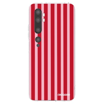 Picasee διαφανής θήκη σιλικόνης Xiaomi Mi Note 10 (Pro) - Lines red