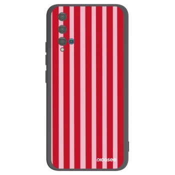 Picasee Μαύρη θήκη σιλικόνης για Huawei Nova 5T - Lines red